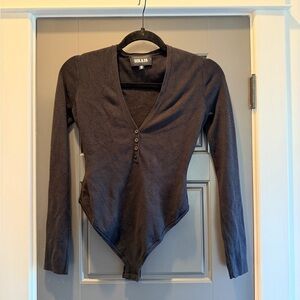 SER.O.YA Black Long Sleeve Bodysuit